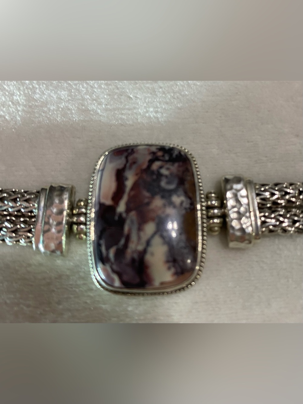 Sarda Sterling Silver Porcelain Jasper Statement Bracelet